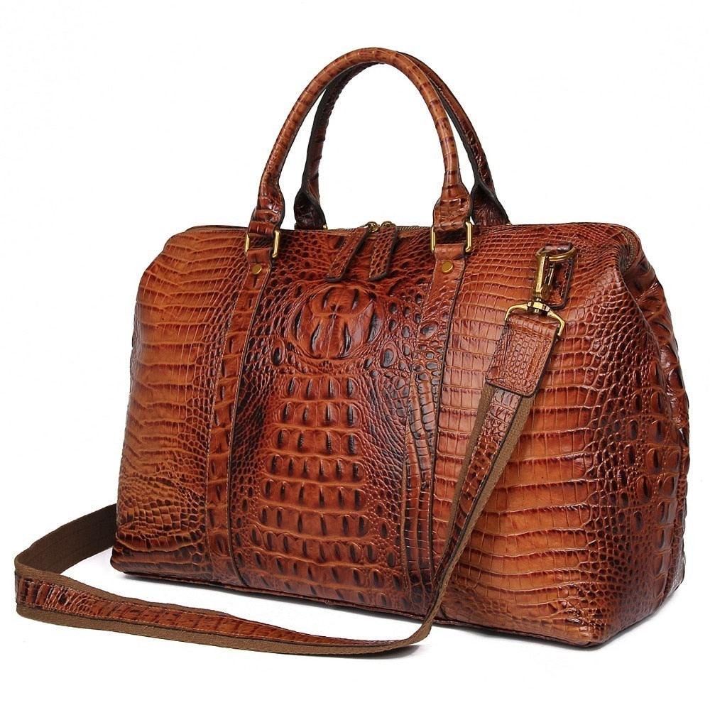 Luxury Genuine Leather Men Women Duffle Bag Travel Bag Carry On