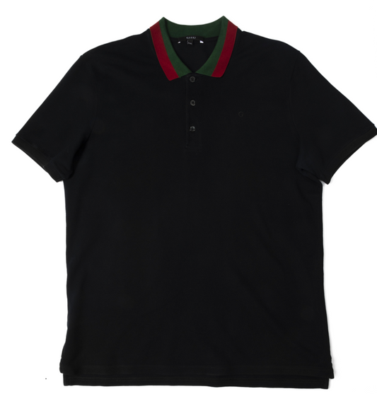 Pre-Owned Gucci Polo piquet GG Black