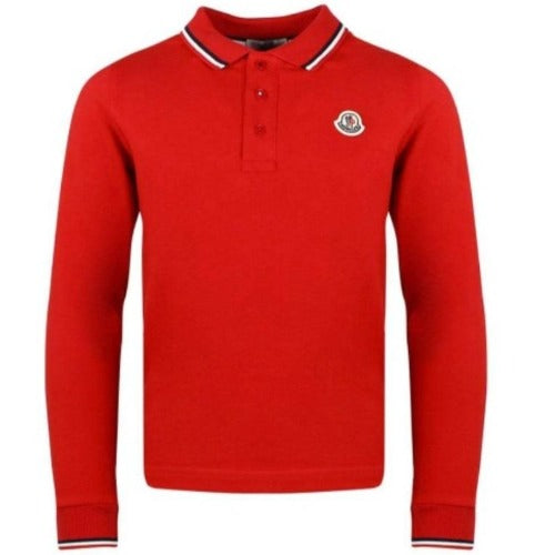 Pre-Owned Moncler Red long sleeved polo shirt