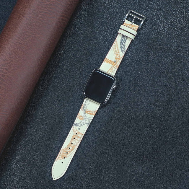 Leather strap For Apple watch band 44mm 40mm 38mm 42mm